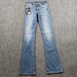 Silver Jeans Tuesday Women's 24x33 Blue Slim Boot Low Rise NWT Stretch